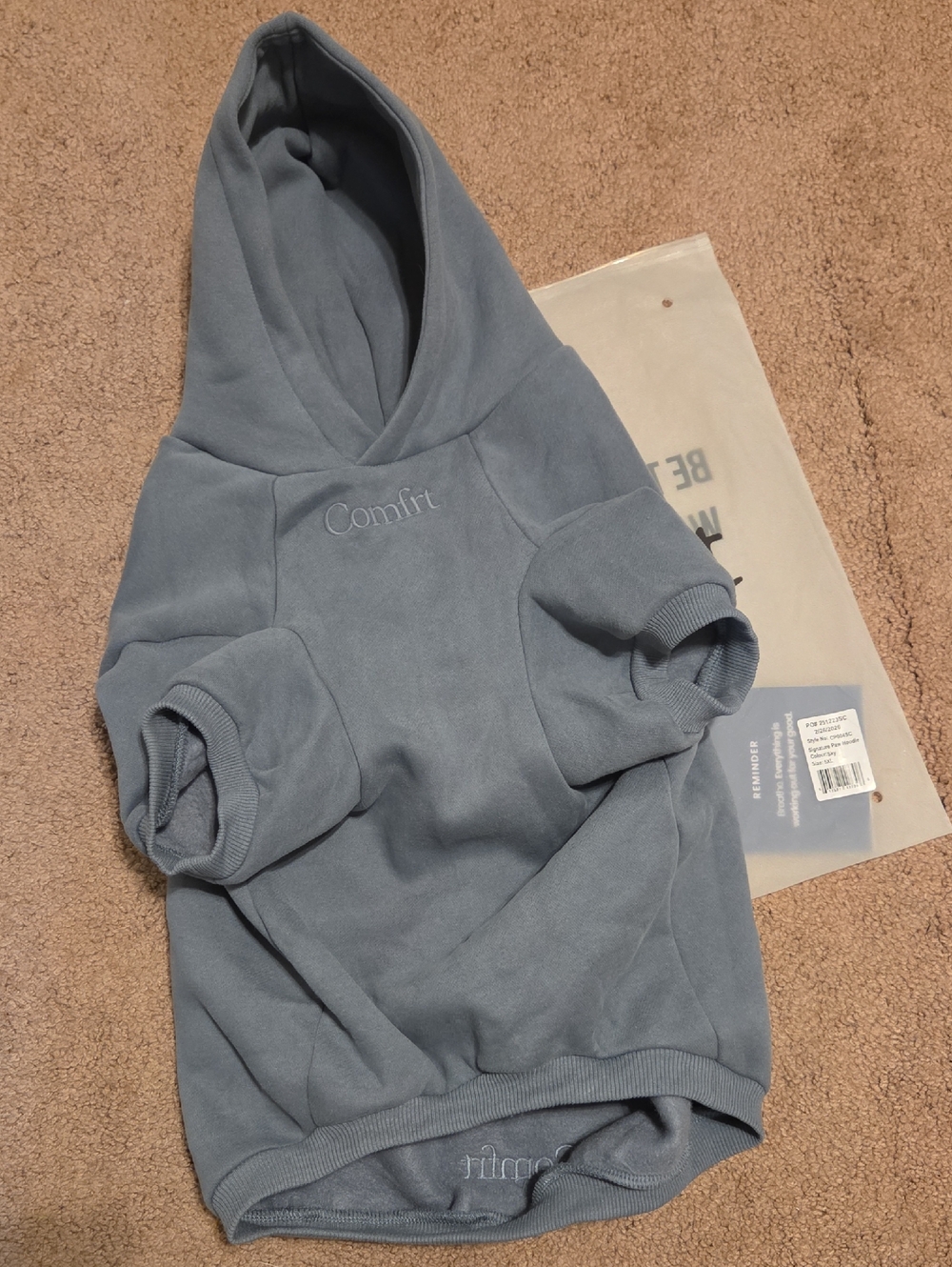 *Dog Hoodie* Comfort Embroidered Slate Blue